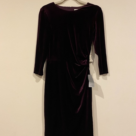 Eliza J Velvet Sheath Cocktail Dress, Size 6, NWT - Picture 6 of 10